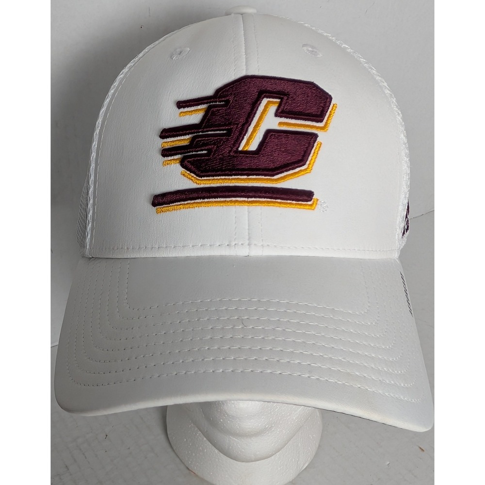Adidas Central Michigan Chippewas Aeroready White Mesh Adjustable Hat